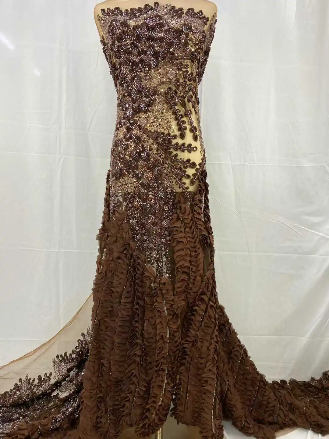 الجملة الساخن بيع الأفريقي مطرز أقمشة الدانتيل 2025 جودة عالية الأخضر الفرنسي النيجيري الترتر أقمشة الدانتيل لفستان الزفاف