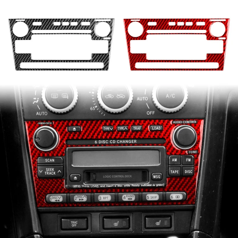 Carbon Fiber Central Radio CD Control Panel Cover Decoration Car Accessories Decorative Sticker For Lexus IS IS300 1999-2005
