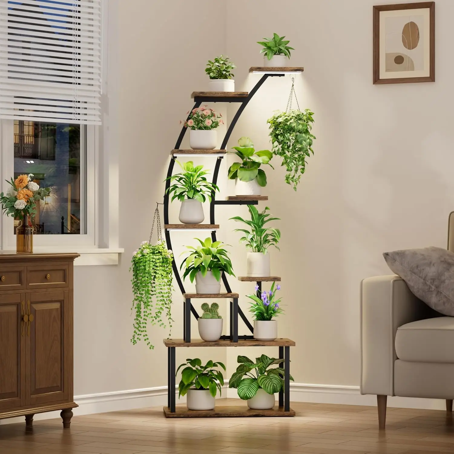 9-Tier Plant Stand with Grow Lights 2