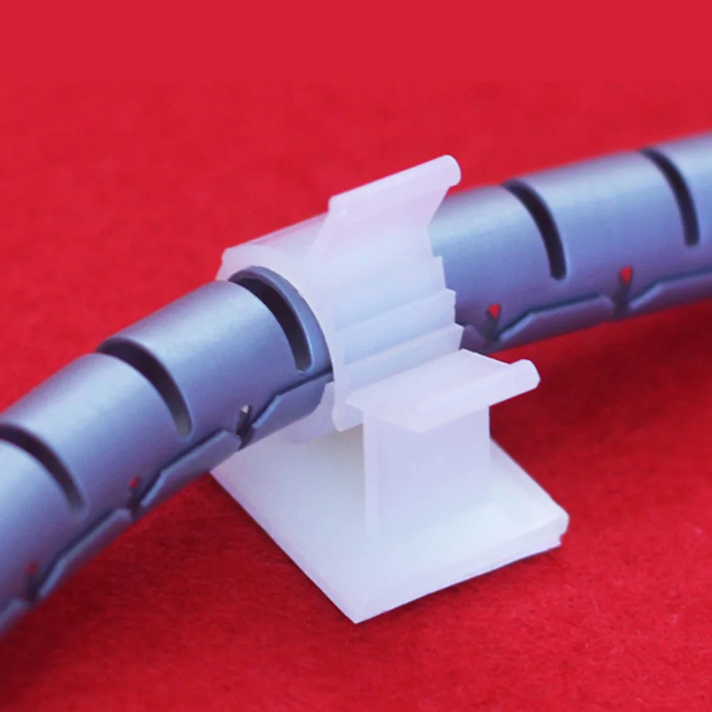 

50Pcs Plastic Cable Clips Adhesive Backed Cord Clips for Cable Wire Organizer Bundling and Management on Flat Surfaces White