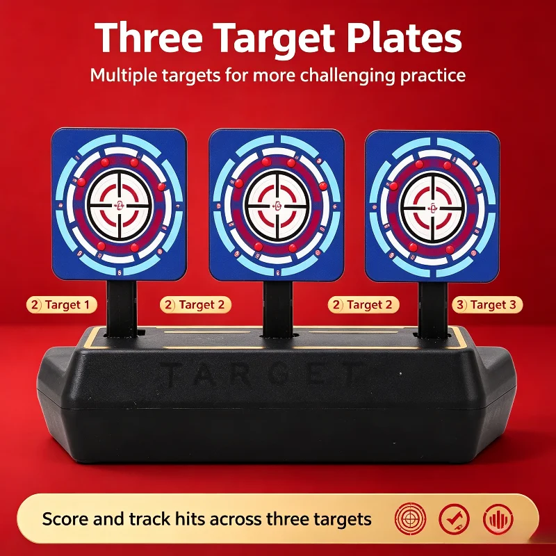 Vertical Auto Reset Shooting Target Mechanical Automatic Rebound Target Soft Projectile Practice Game Toy Accessories view 5