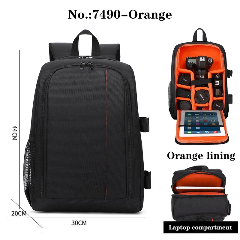 Imagem -03 - Jinnuolang Multi-funcional Mochilas para Homem Mulher Elegante Dslr Câmera & Notebook Voltar Pacote No.7466 746274667490 Bolsas de Náilon