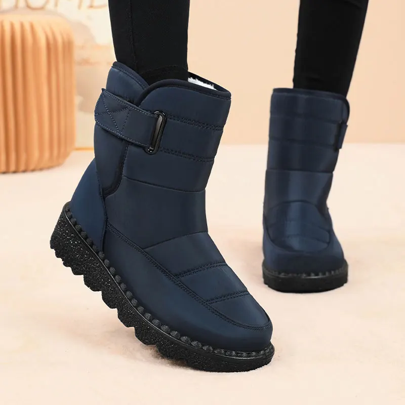 Ankel Boots for Women Winter Outdoor Warm Snow Boots Chunky Platform Waterproof Non-slip Warm Shoes Woman Boots Plus Size