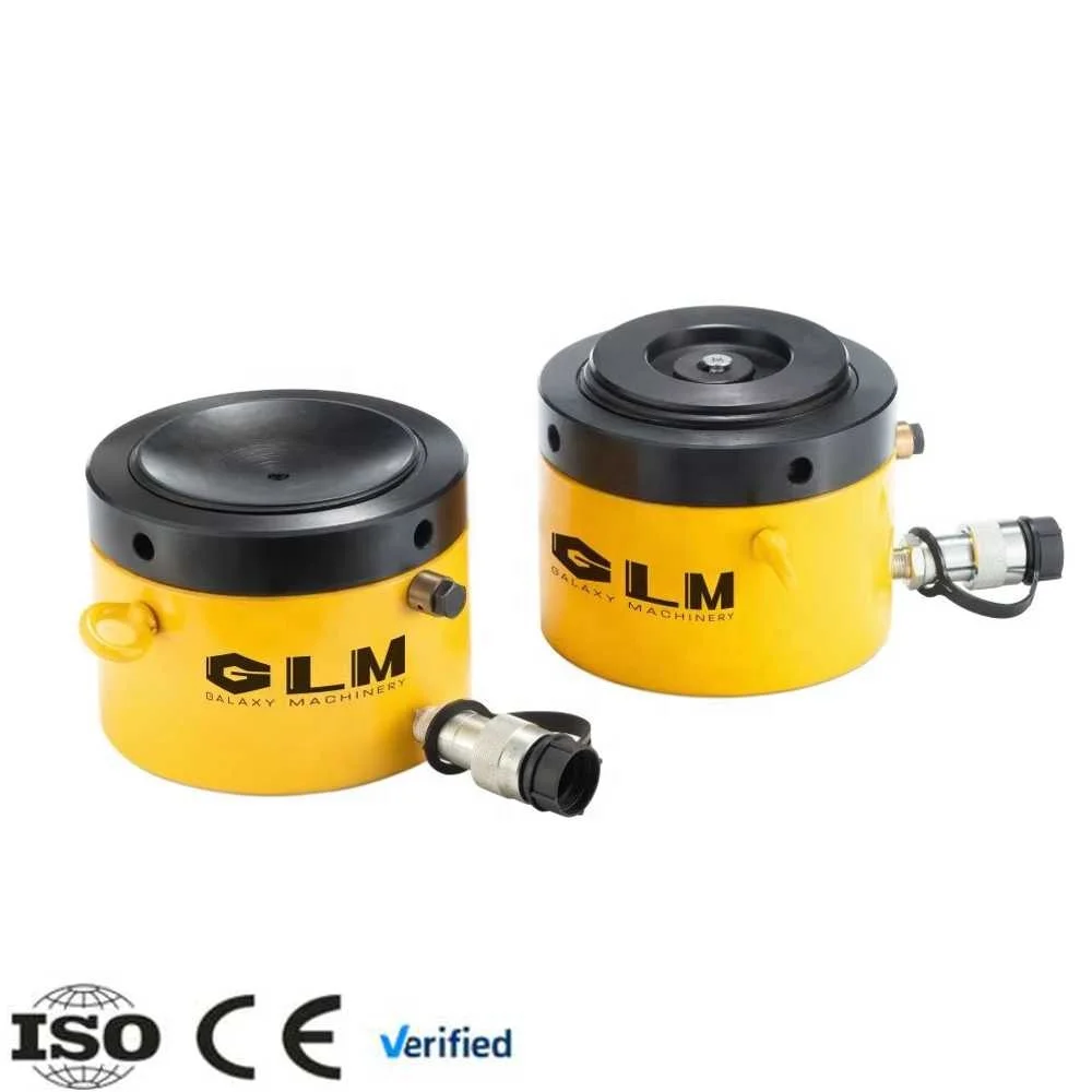 Compact Reinforced 700bar 250Ton High Capacity 45mm Stroke Stable Lifting Low Height Lock Nut Hydraulic Cylinder Jacks