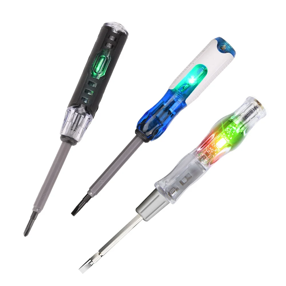 AC24-250V Intelligent Voltage Tester Pen Electric Screwdriver Induction Power Detector Circuit Indicator Test Pen with battery