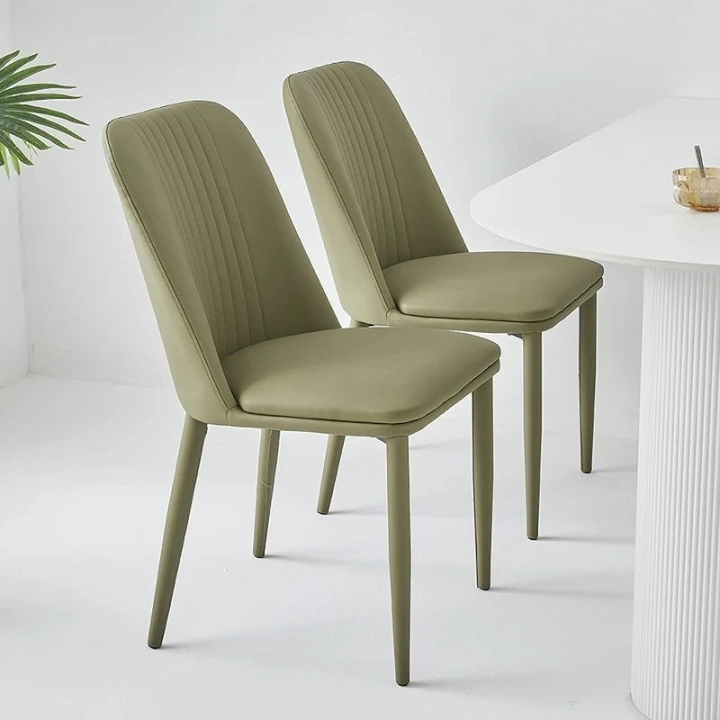 Dining European Beige Modern Faux Dining De Chairs Chairs Beautiful Leather Luxury Sillas Trendy Ultralight Comedor Furnitures