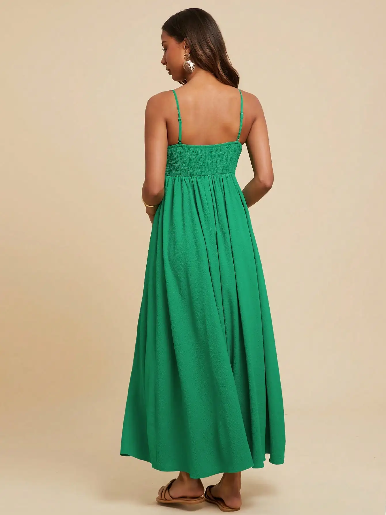 Travachic Robe plissée sans manches pour femme, style vacances, tenues de plage pour femme, femme, concert