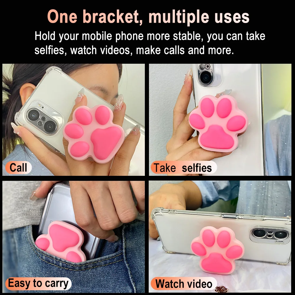 Simpatico supporto pieghevole per telefono tascabile con presa Tok Cat's Clawr Grip per IPhone 15 14 13 Pro Max Staffa di supporto per anello da dito