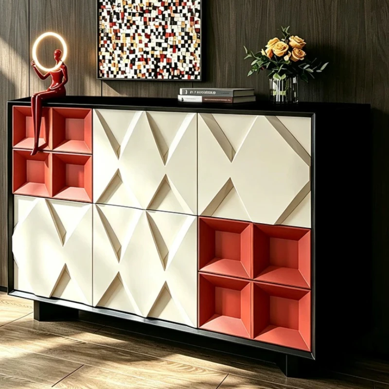 Italian Minimalist Sideboard Cabinet Modern Luxury Entryway Storage Open Entrance Hall Shoemaker Living Room Hallway Home Decor