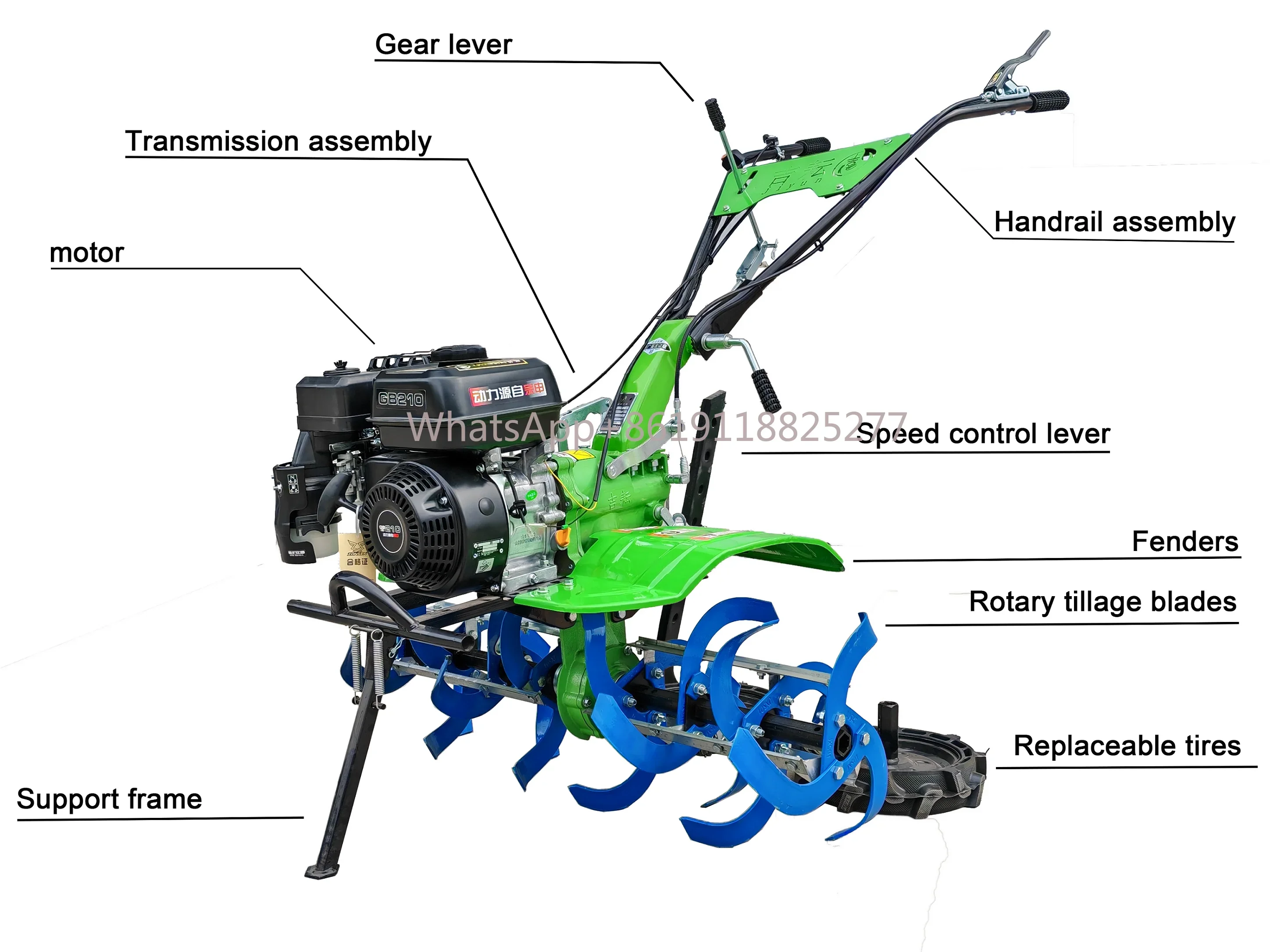 High Quality Small Gasoline Micro Tiller Machine Agricultural