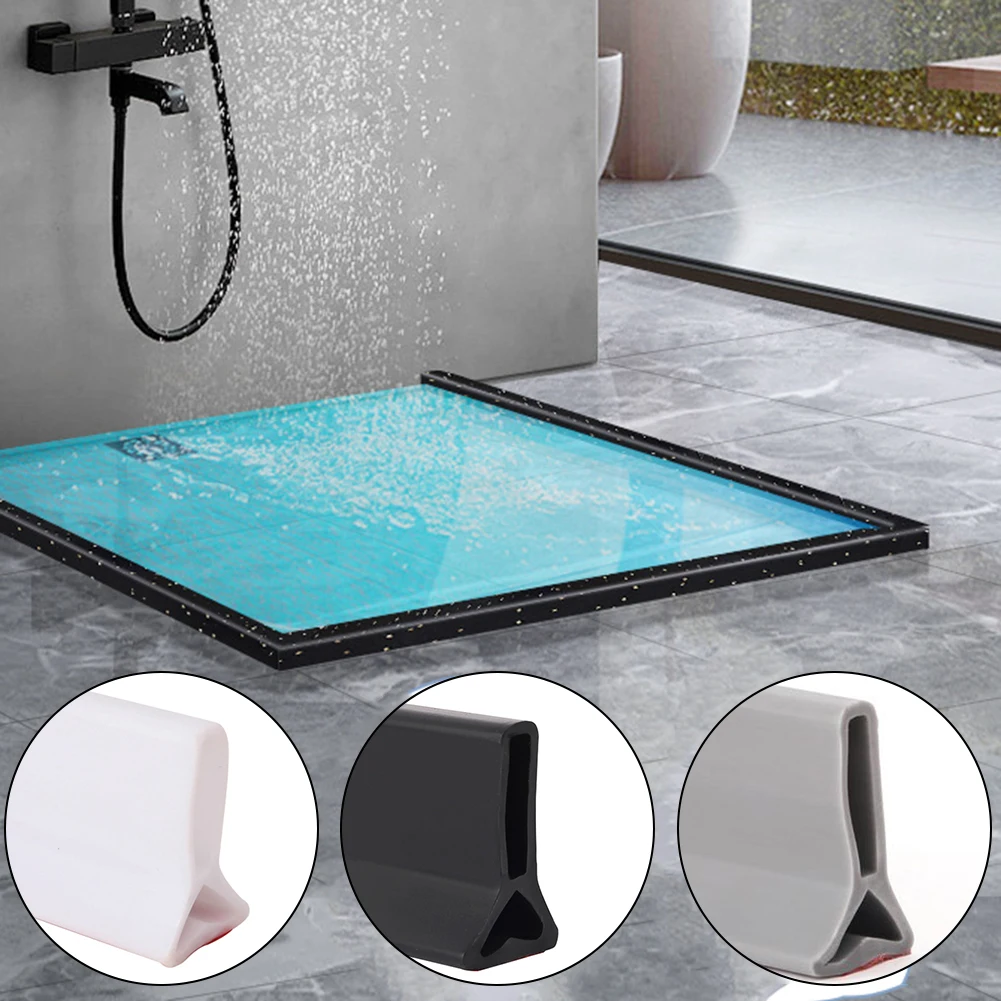 

Silicone Bathroom Water Stopper Blocker Shower Dam Non-slip Dry & Wet Separation For Straightforward Application To Floors