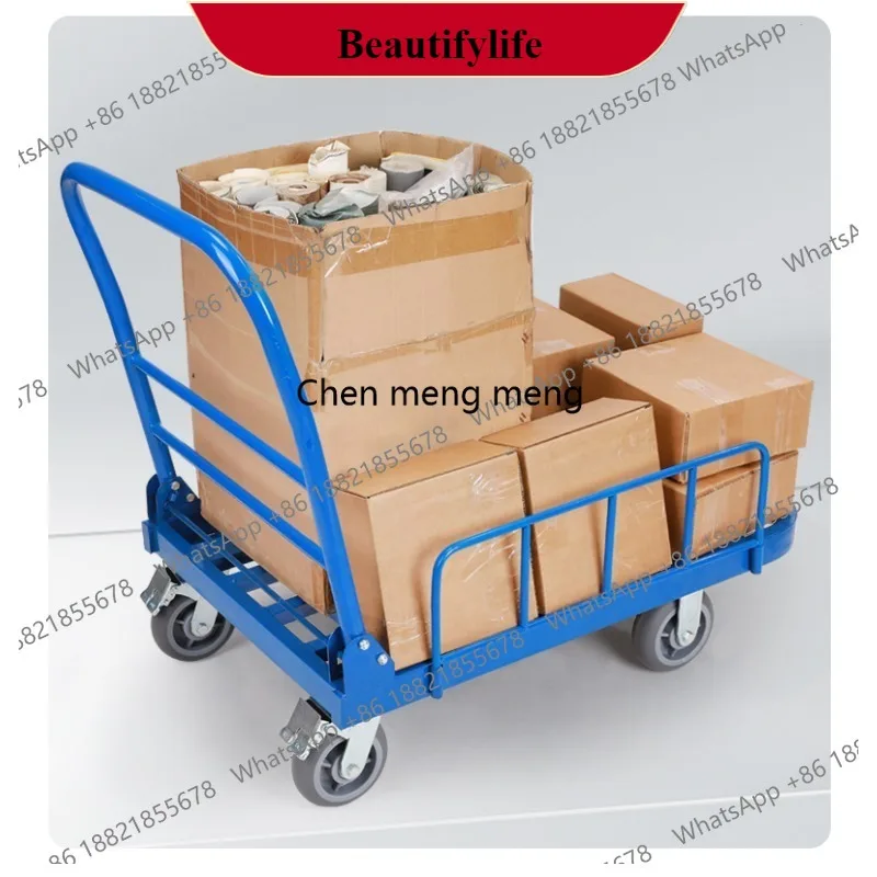 

z189 Heavy Duty Square Tube Trolley Reinforced Structure 225kg Capacity For Construction Site Industrial Material Handling