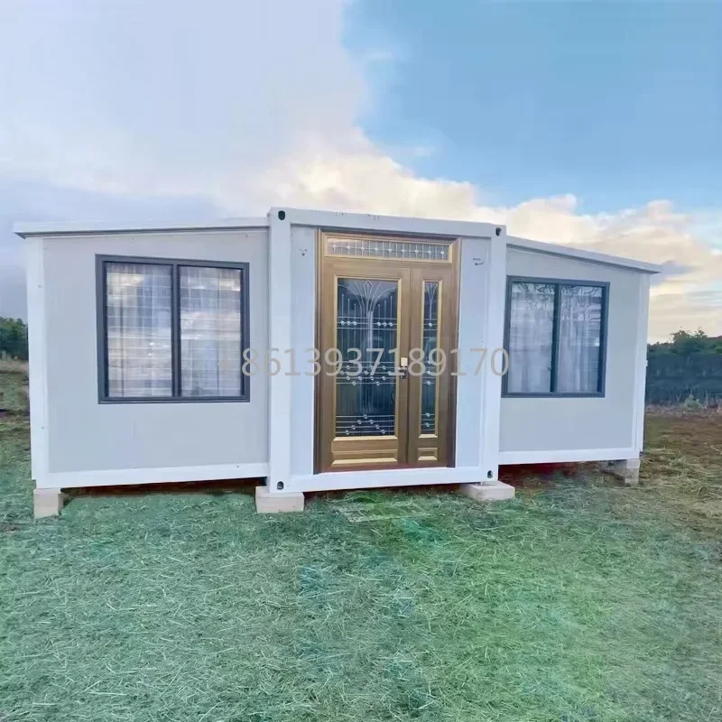 750mm Mini 15ft X 20ft Mobile Expandable Solar Powered Prefab House Hurricane Proof Container Cabin with Toilets