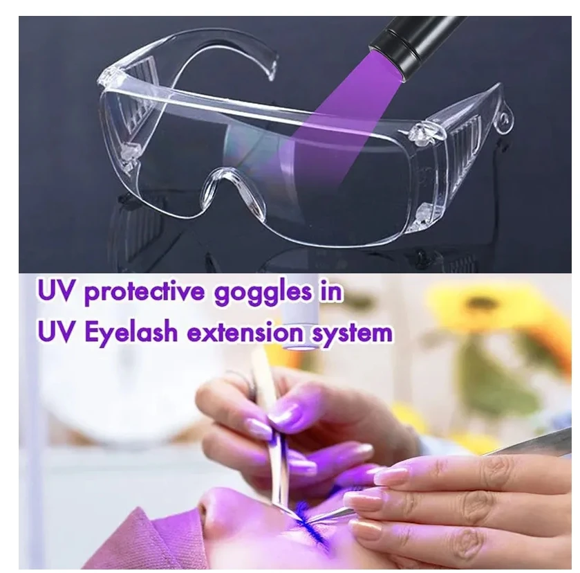 

UV Protective Glasses For False Lash Eyelash Extension Safety Ray Protection Wind Dust Proof Unisex Eye Cycling lens UV Goggle