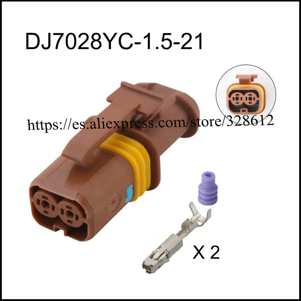 

200set DJ7028YC-1.5-21 automotiveWaterproofconnector 2 pin famale male cable Plug socket Includes terminal seal