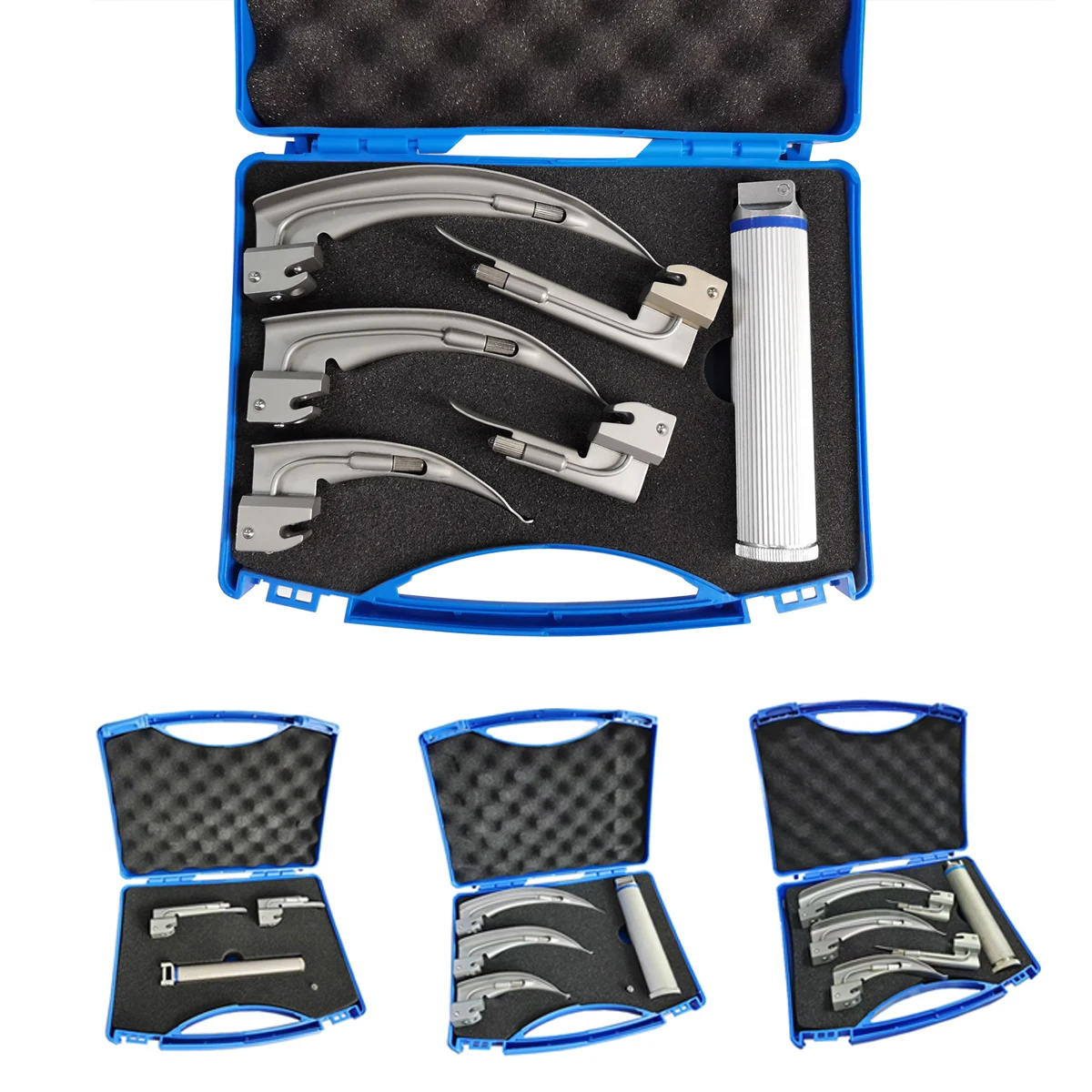 

Medical Adult Children Kids Stainless Steel Reusable Anesthesia Oral Mirror LED Tracheal Intubation Anesthesia Laryngoscope Set