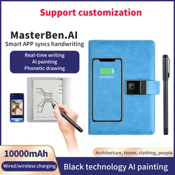 A5 Leather Smart notebook with pen digital Sync Pen Diary Smart Writing Set Cloud AI drawing Recording playback wireless charge