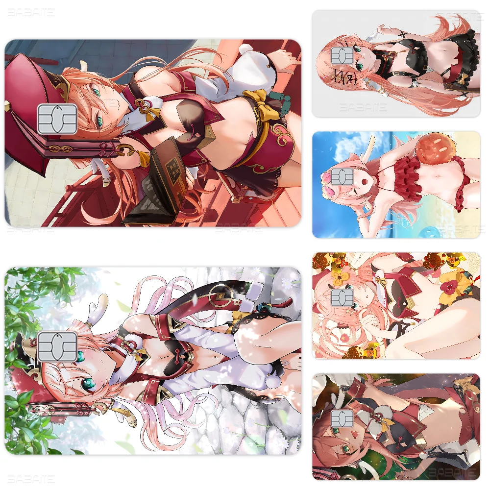 

Popular Game Genshin Lovely Vitality Impact Yanfei Anime Young Creidt Card Debit Card Sticker Film Case Front Tape For Small Big