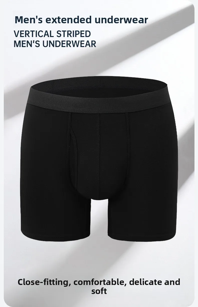 Großer Beutel für Herren, Boxershorts aus Bambusfaser, atmungsaktive Unterwäsche mit Öffnung, mittlere Taillenhöhe, Sport-Unterhose, feuchtigkeitsableitend, weich und kühl – Detail 3
