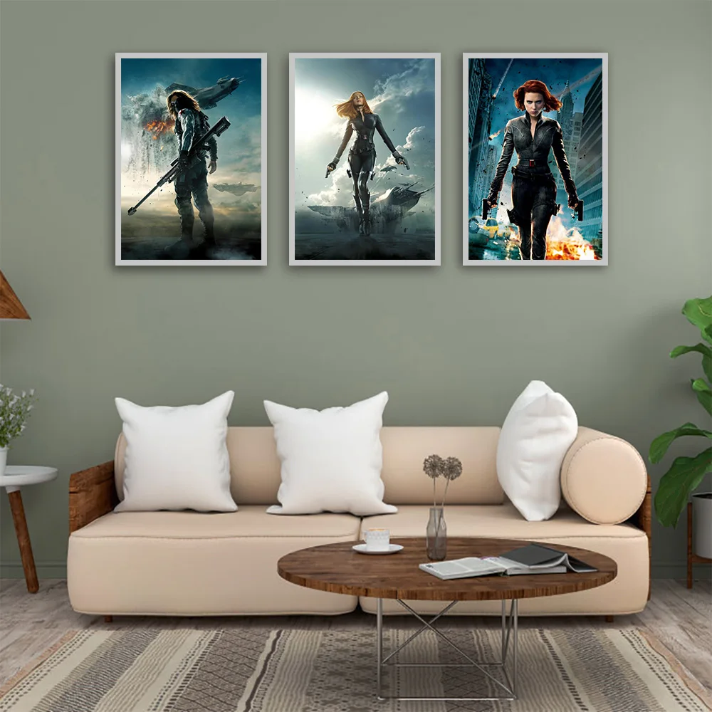 الأبطال الخارقين للجدران من MINISO-Marvel قماش جدارية ، المنتقمون كابتن أمريكا ، ملصقات فنية زخرفية لغرفة المعيشة وغرفة النوم ، مطبوعات عالية الدقة #2