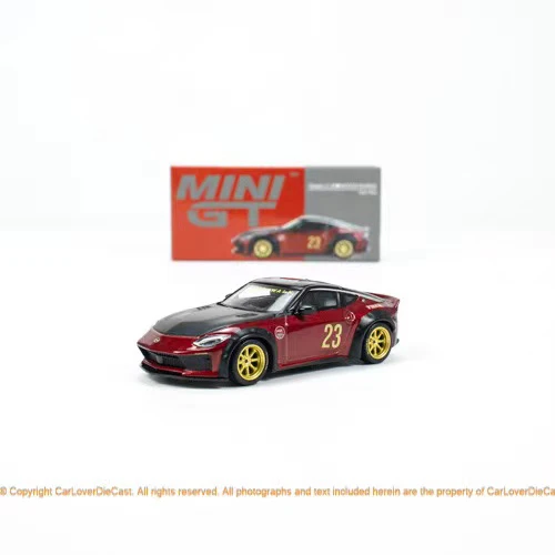 Diecast escala 1:64 Minigt Nisan ZLB modelo de carro de liga vermelha brinquedo colecionável presente lembrança exibição ornamento