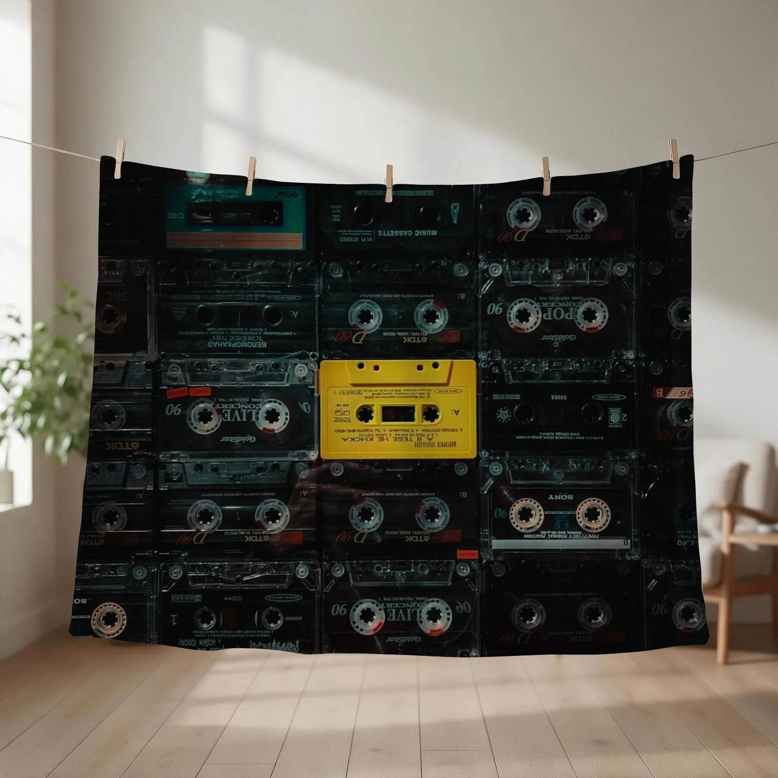 Vintage Cassette Tape Throw Blanket Multi-Purpose Tourist Decorative Sofas Loose Blankets