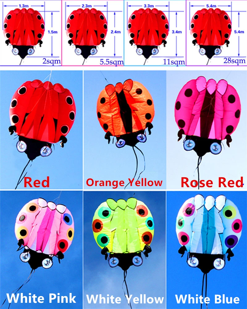 free shipping large ladybug 3D soft kite outdoor flying toys kites for adults professional parachute weifang kite factory koi