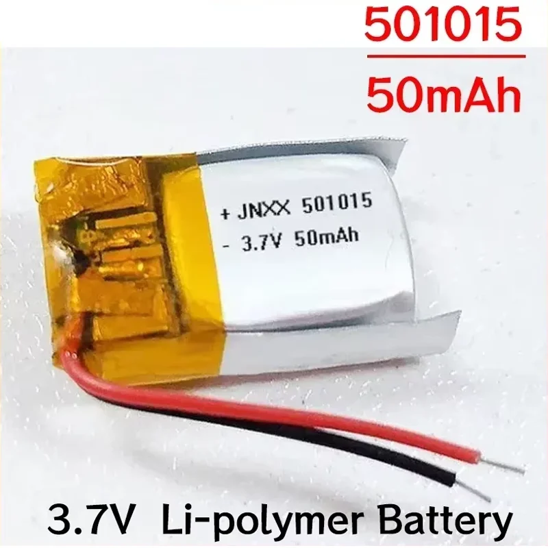 501015 Rechargeable Lithium Polymer Battery 3.7V 50mAh Suitable for MP3 MP4 Bluetooth Headset GPS Walkie Talkie Smart Watch Toy