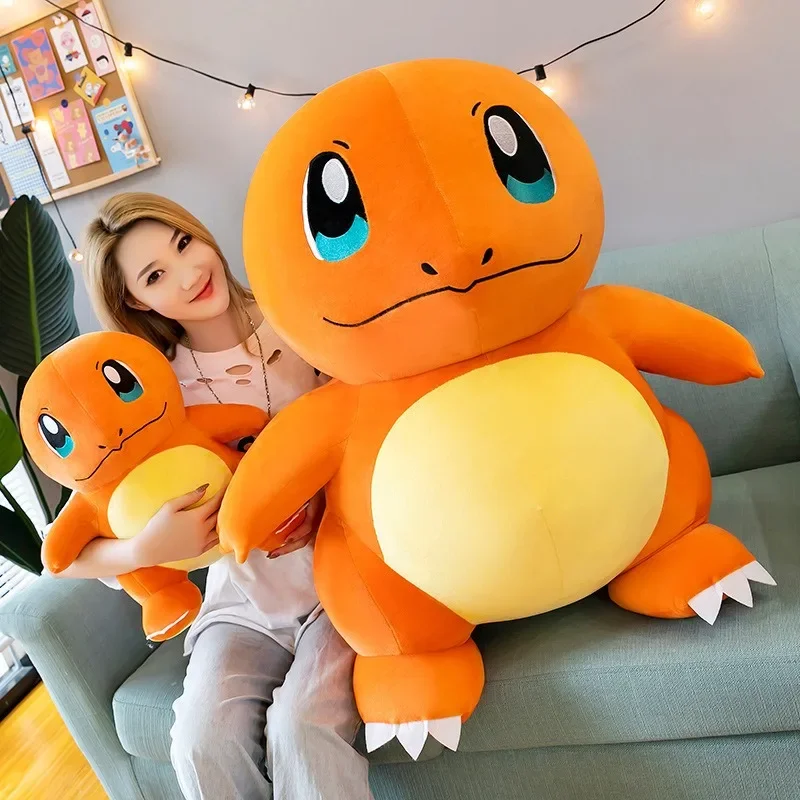 90cm/75cm Big Size Pokemon Charmander Anime Plush Stuffed Doll Cute Toy Room Decoration Pillow for Friends Holiday Gifts