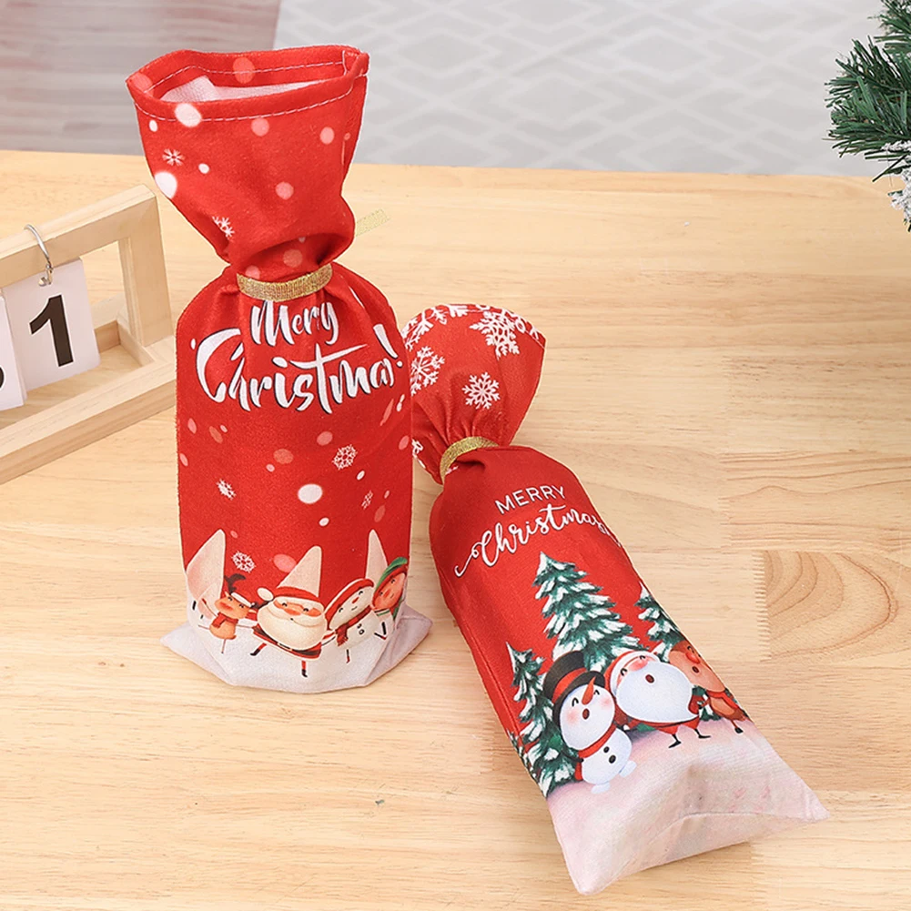 12 أغطية زجاجات نبيذ عيد الميلاد المجيد تتميز بإغلاق برباط لسهولة الاستخدام وعرض العطلات الاحتفالية #4