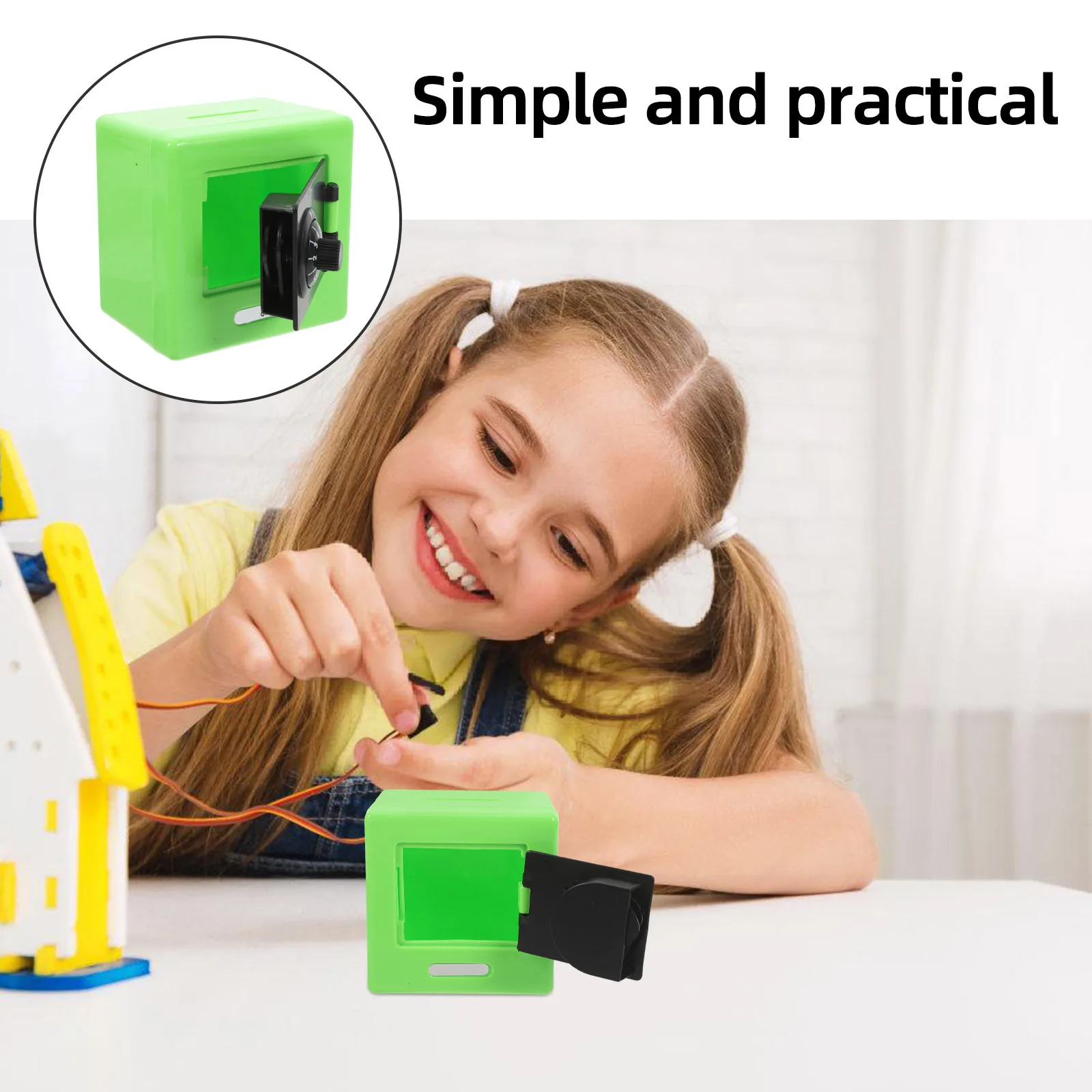 Savings Bank Mini Safe Coin Storage Box with Lock Secure Money Jar for Childrens Financial Learning Cash Deposit