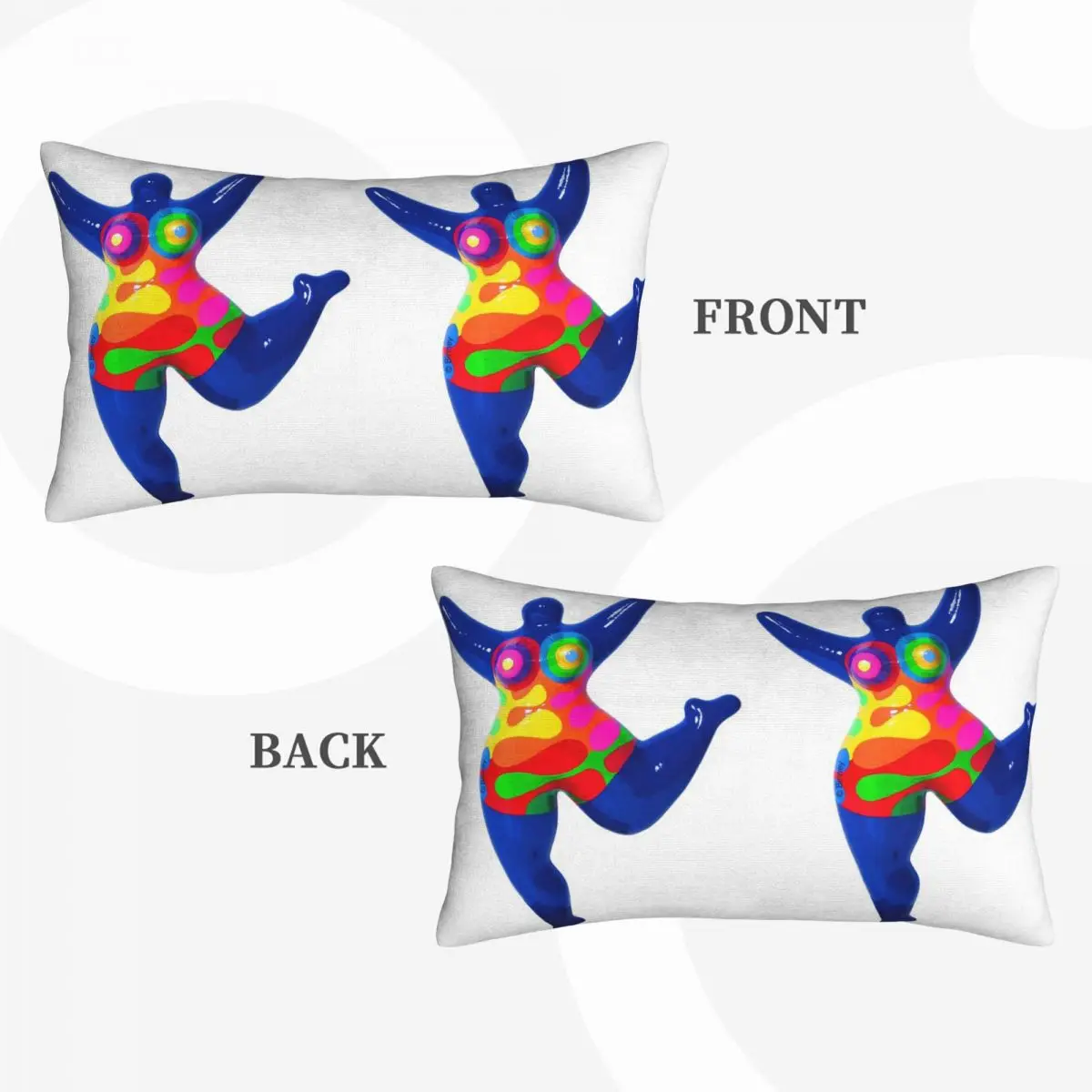 Blue Nana Biriney Tribute To Niki De Saint Phalle Rectangle Pillowcase Cushion Cover Decor Bedroom Bed Home Comfort Throw Pillow