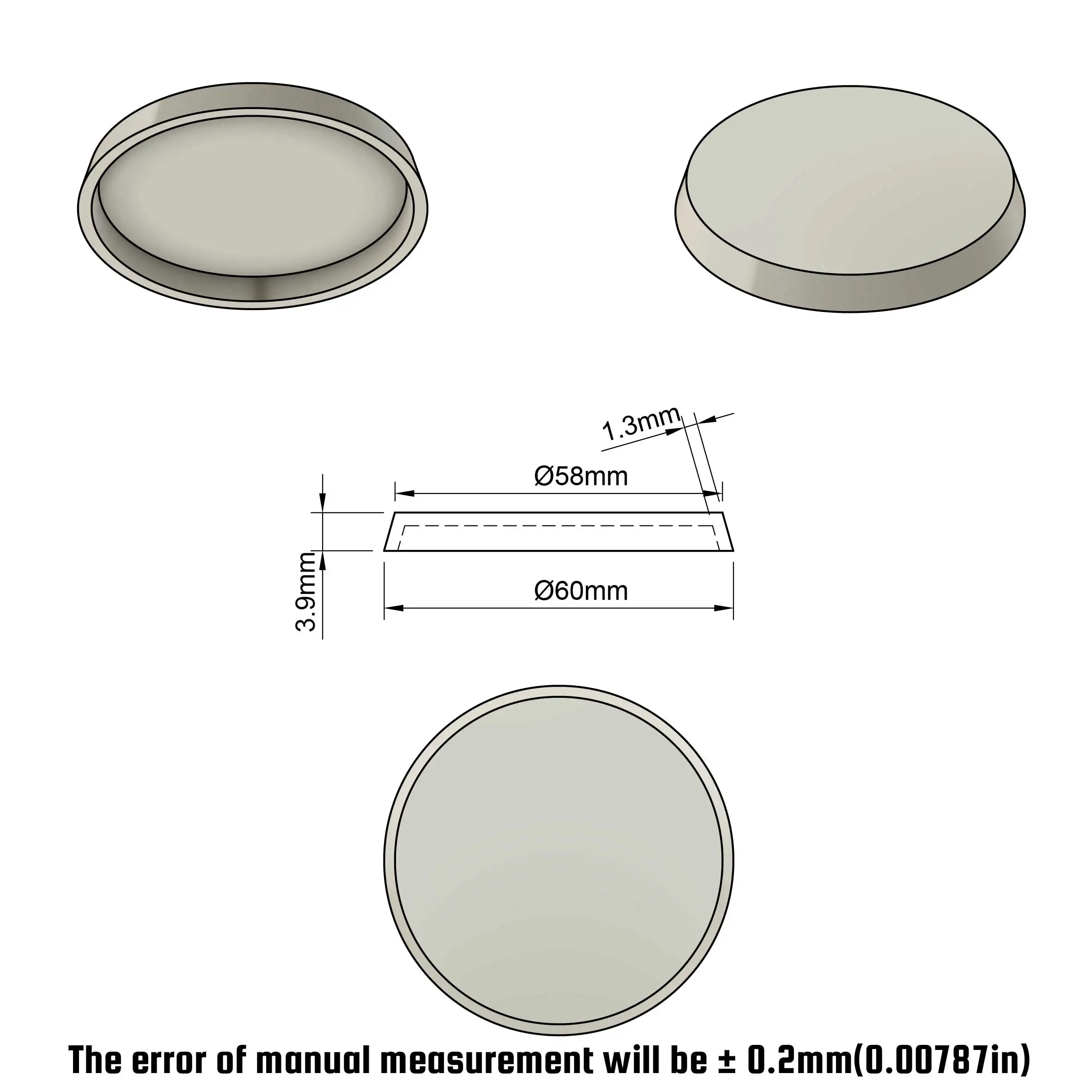 Wargameプラスチックラウンドベース、60mm