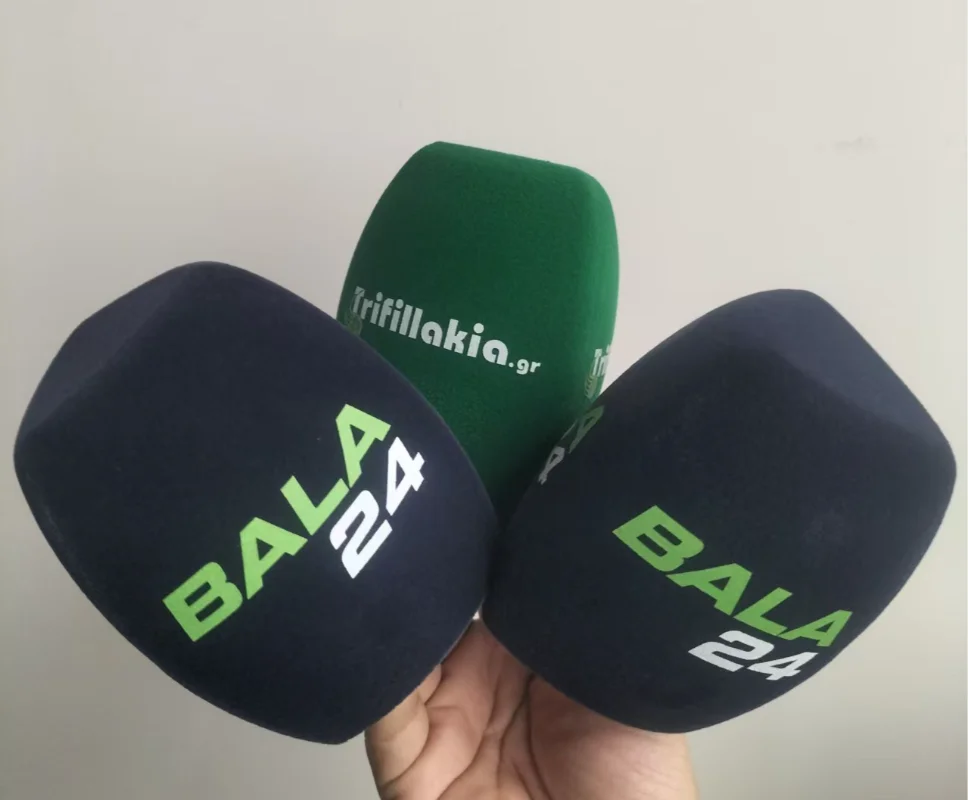 5pcs Triangle Microphone Foam Cover Customize Your Logo Microphone foam windshield mic windscreen For TV Stations Interview