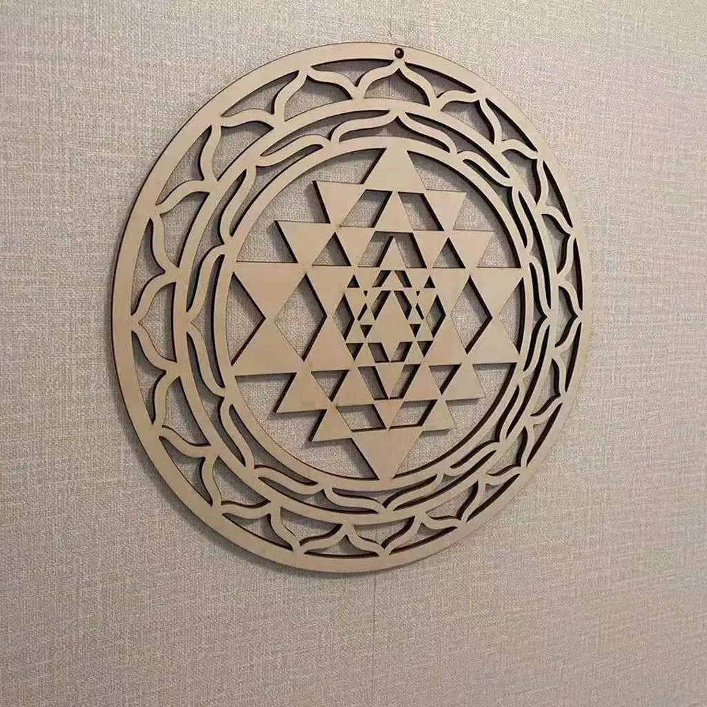 11\" Sri Yantra, WOODen Wall Art,, WOODen Wall Art Decor,