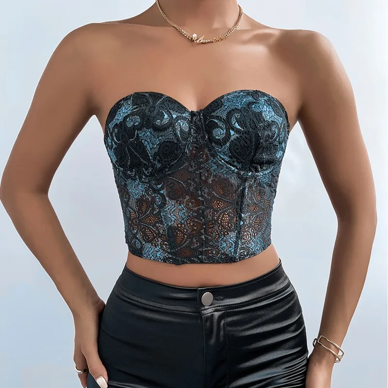 New European and American Cropped Tops, Women's Summer Sexy Sleeveless Slim Fit Low-cut Sexy Underwear