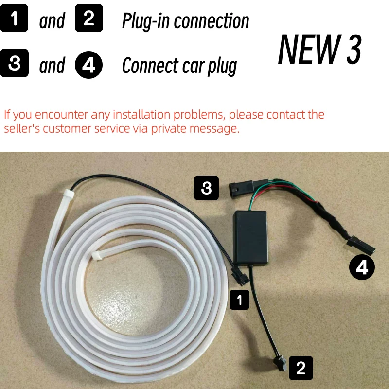 Upgrade 12V Front Trunk Brighten LED Strip Waterproof Flexible DIY Flexible Front Rear Trunk Silicone Light For Tesla Model 3 Y