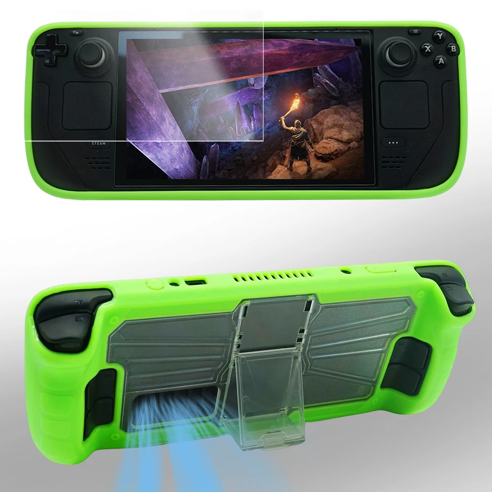 Cubierta de vapor Oled, cubierta protectora completa con soporte, anticaída, antideslizante, accesorios de silicona