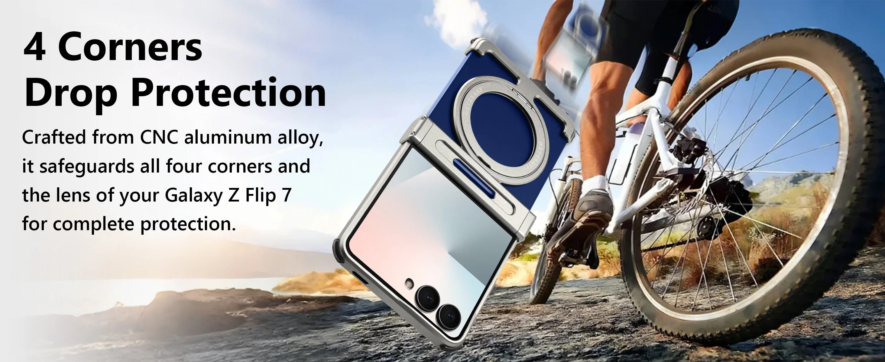 Oatsbasf Metal Phone Case for Samsung Galaxy Z Flip 7 6 with 360° Rotatable Stand Frameless Bumper Protective Z Flip 7 6 Cover