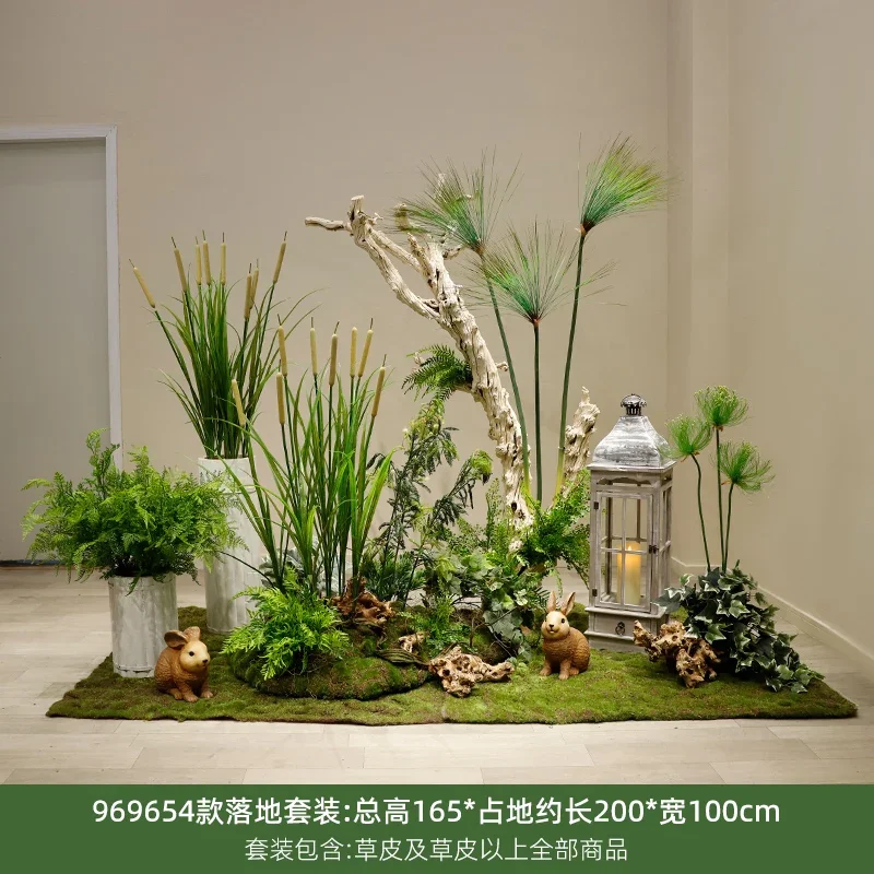 

Simulation Greenery Landscape Stair Corner Window Design Large Plant Floriculture Furnishings