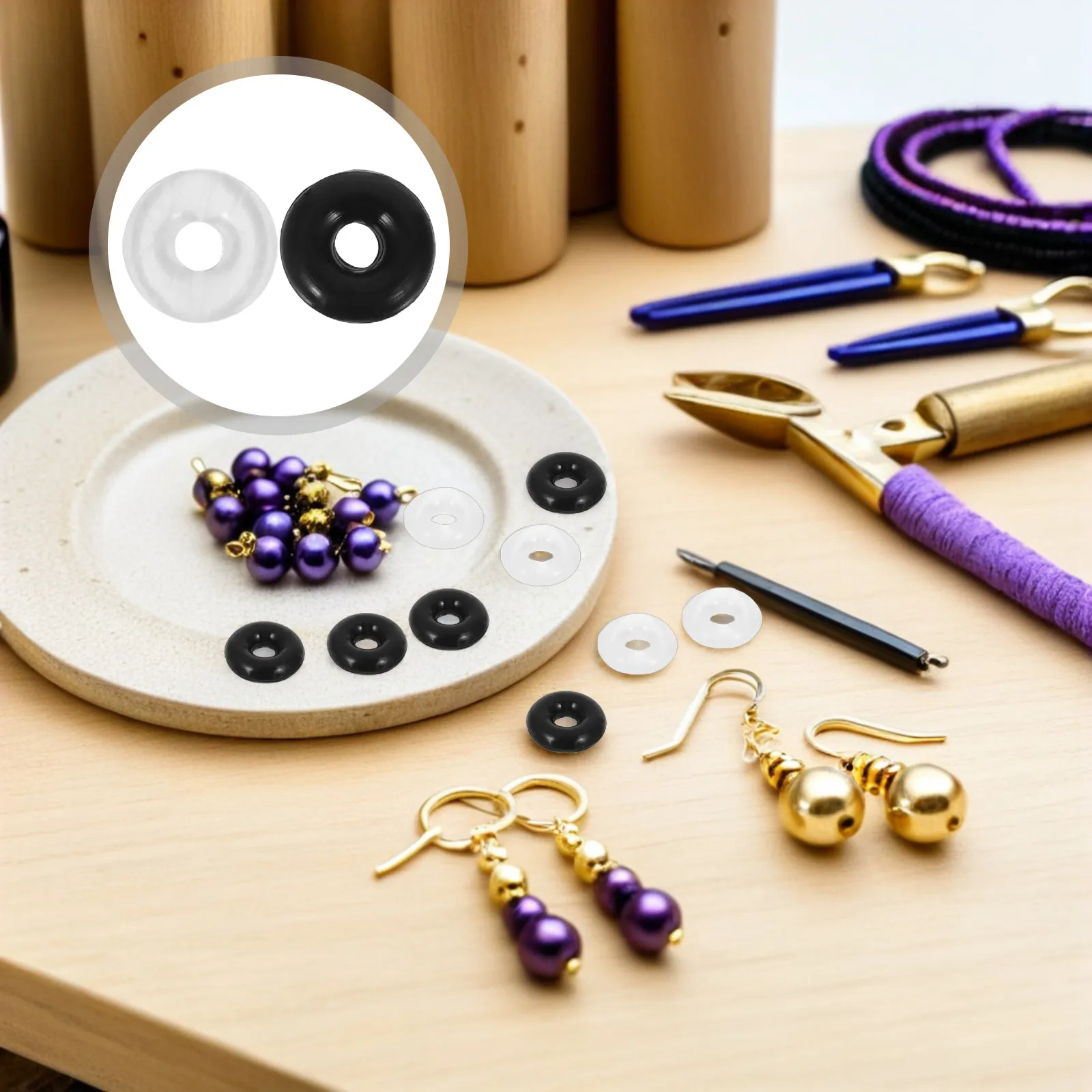 

200Pcs Silicone Spacer Beads Beadable Rings 6Mm Positioning Stoppers for DIY Charm Bracelets Keychains Jewelry Making Findings