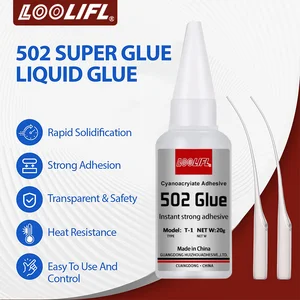 LOOLIFL 502 Super Glue Instant Quick-drying Cyanoacrylate Adhesive Leather Rubber Glass Wood Metal Strong Bond Liquid Glue Tool