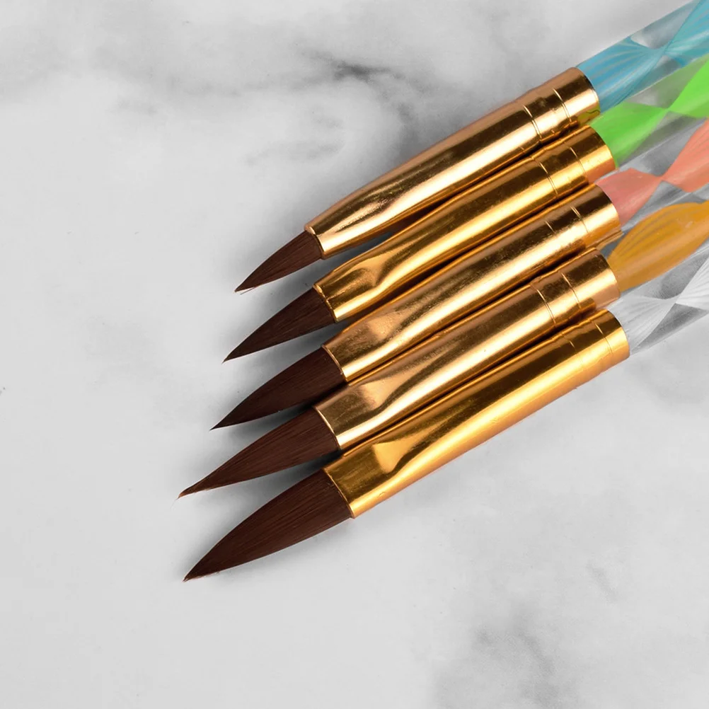 

5Pcs Nail Art Pens Professional DIY Uv Gel Line Drawing Brush Set Manicure Painting Pen Creative Fine Detailing Tools