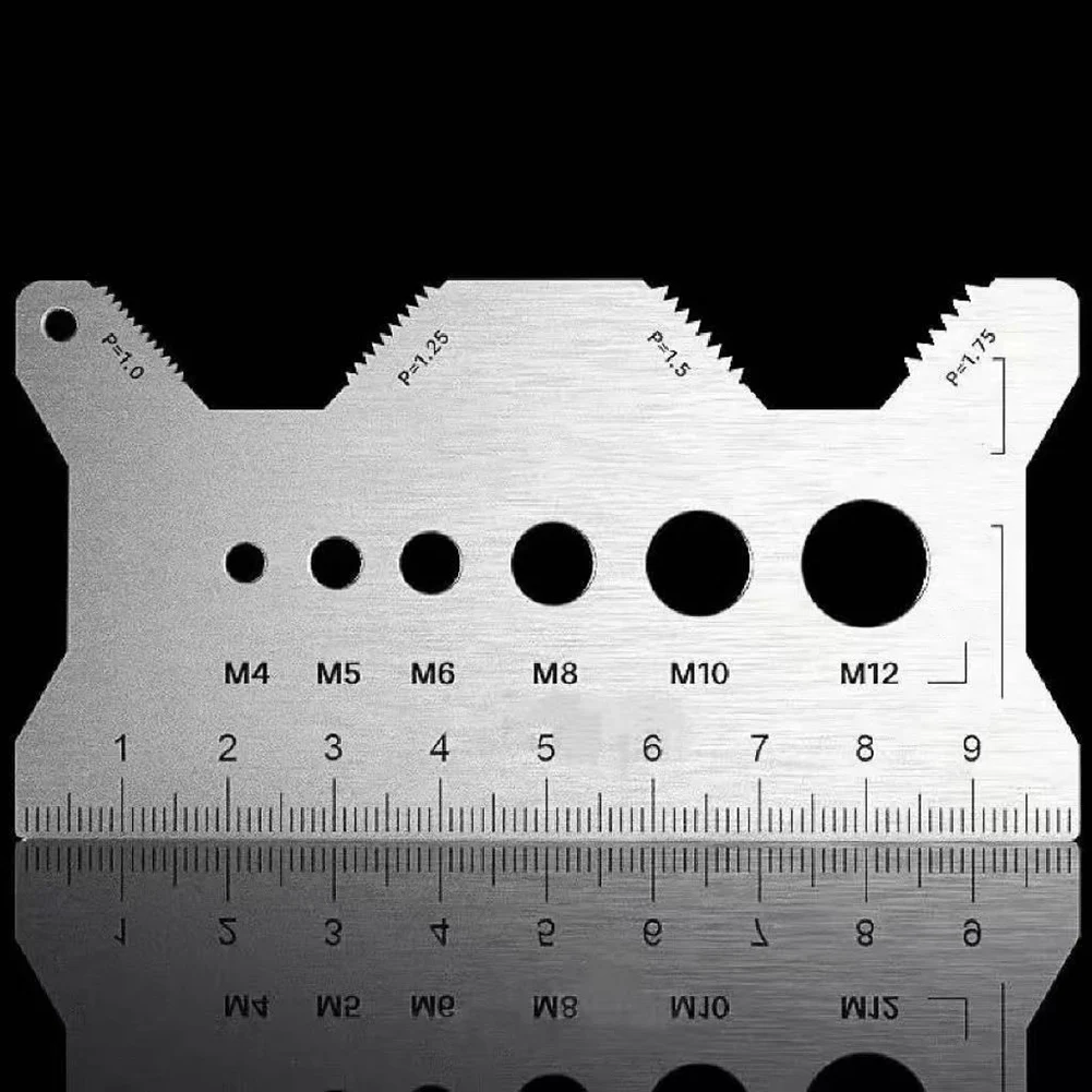 5PCS 1-100mm Stainless Steel Double-Sided Bolt Gauge Card Thread-Checker Flat Measuring Caliper Thread For Electronics Crafts