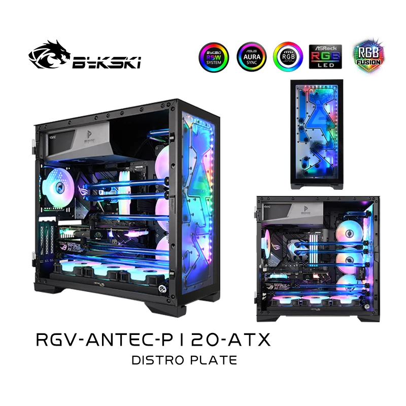 

BYKSKI Waterway Block Kit Solution for ANTEC P120 Computer Case Kit for CPU/GPU Block Support DDC Pump