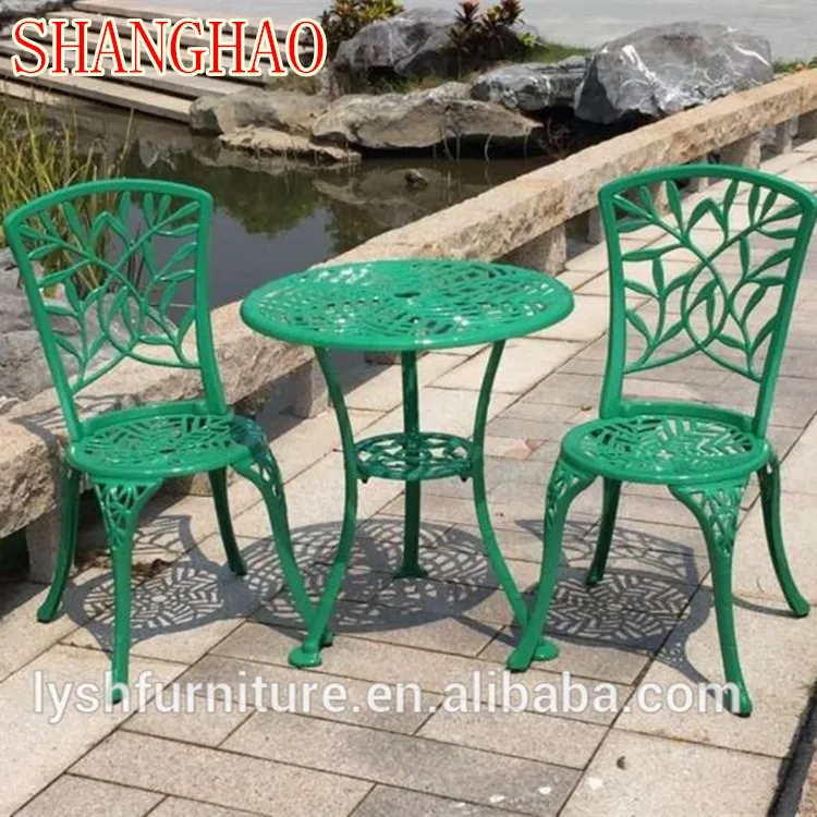 Durable Cast Aluminum 3-Piece Outdoor Dining Set Rustproof Patio Table Chairs for Garden Balcony Cafe Bistro Decoration view 3