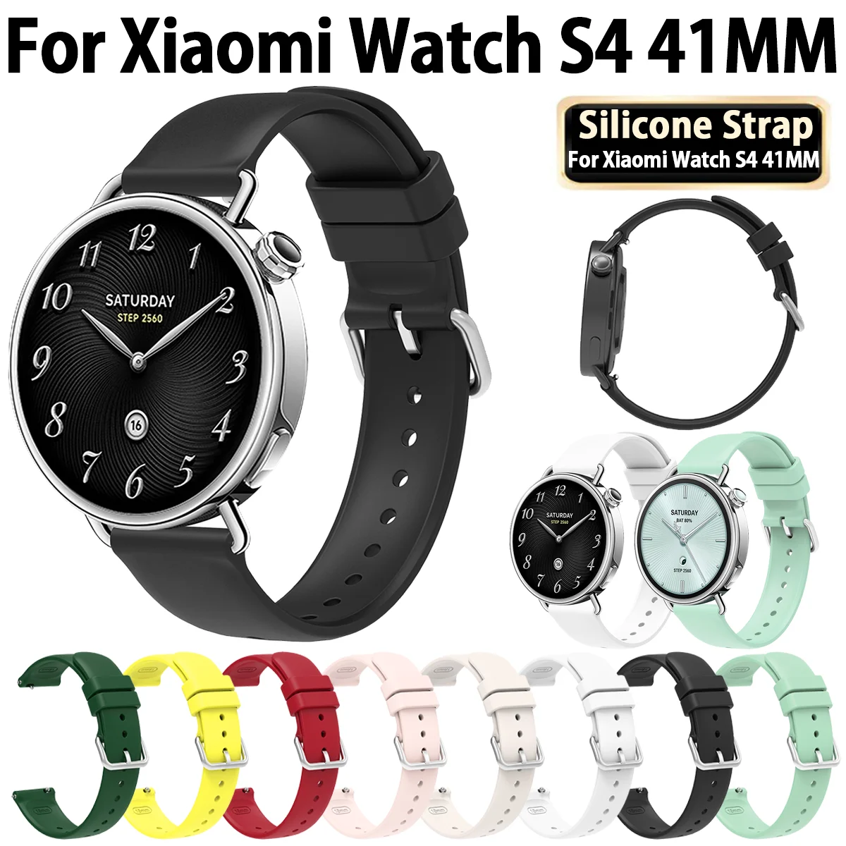 

Silicone Strap for Xiaomi Watch S4 41MM Watchband Replacement Band for Mi watch s4 41mm breathable Wristband