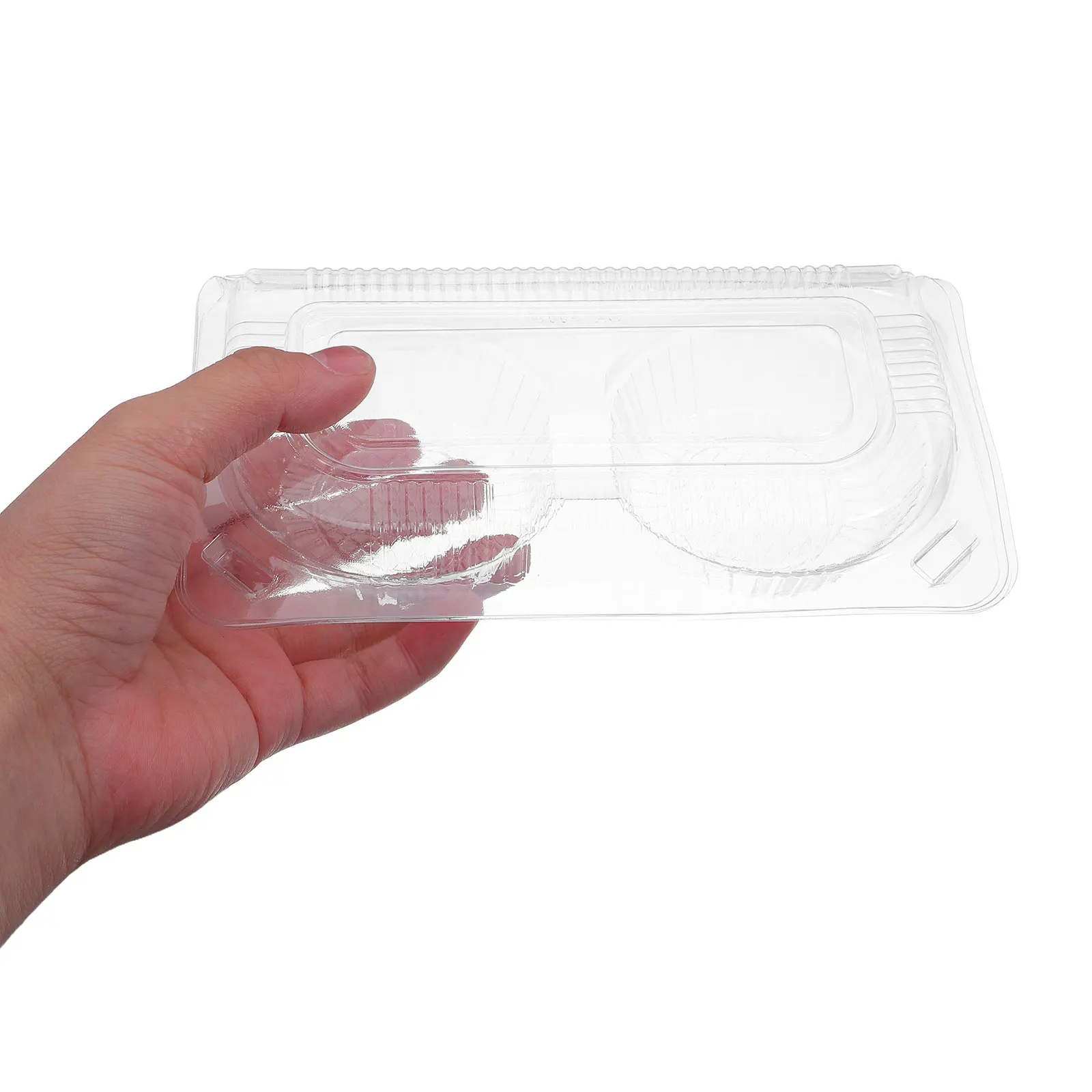 

100Pcs Transparent Plastic Egg Tart Box Large Capacity Storage Clear Pastry Containers Baking Packaging For Commercial Use