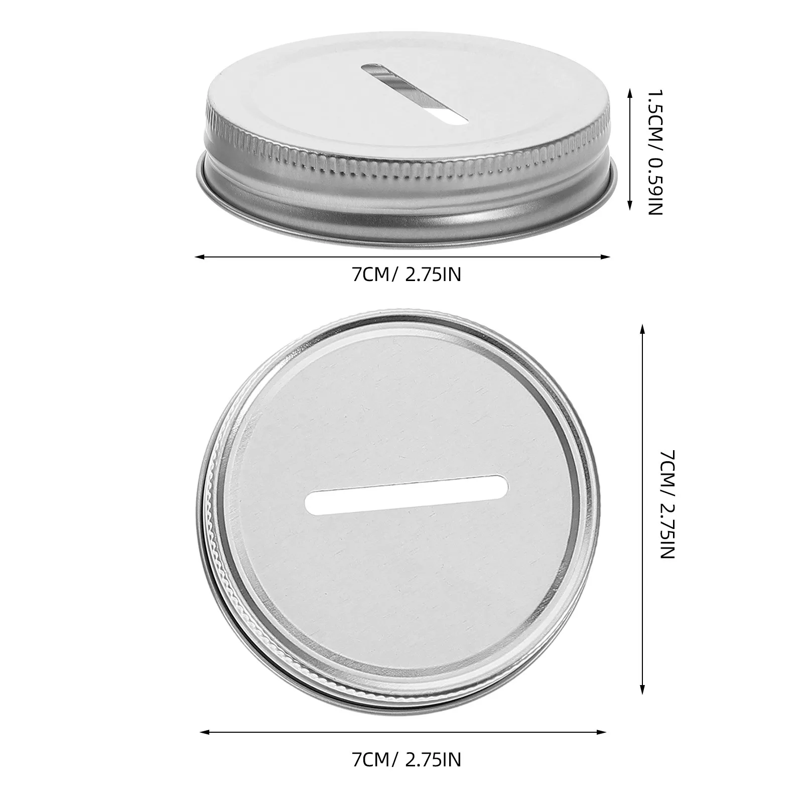 4Pcs Regular Mouth Mason Jar Tinplate Lids Coin Slot Money Saving Pot Jar Cover Coin Bank Lid Saving Slot Lid Lids