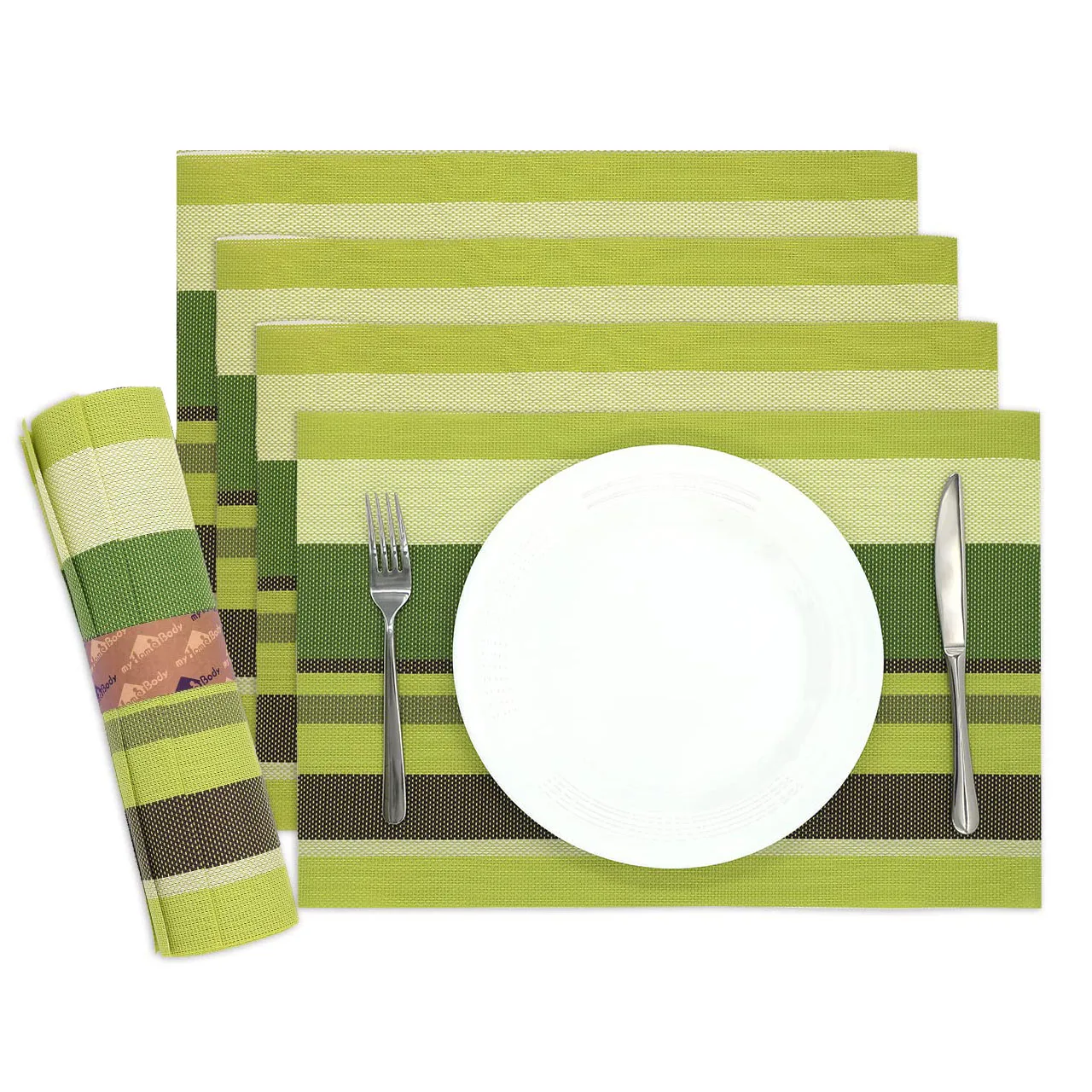 

Vinyl Plastic Placemats, Wipeable PVC Placemats for Dining Table, Woven Placemats, Rectangular,6 PCs